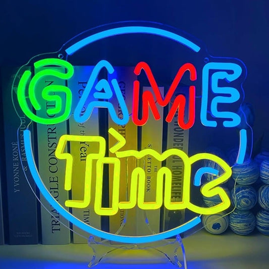 Fun Bright Colorful Video Game Time LED Night Light Room Wall Arcade Decoration