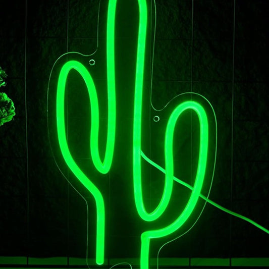 Lovely Bright Green Cactus LED Night Light Rom Wall Decoration
