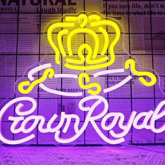 Vivid Bright Purple Crown Royal LED Night Light Bar Room Beer Wall Decoration