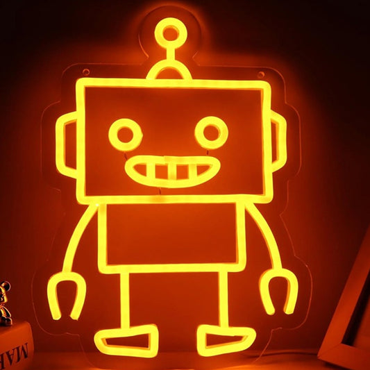 Fun Warm Bright Robot Kid LED Night Light Room Wall Decoration