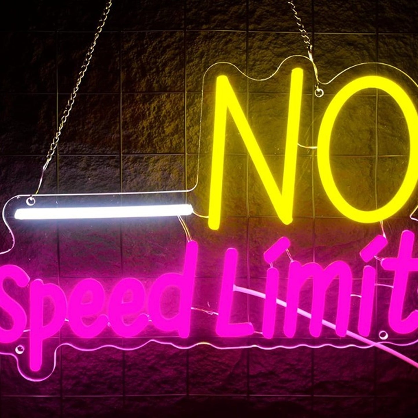 Fun Bright Pink “No Speed Limit” LED Night Light Room Wall Decor