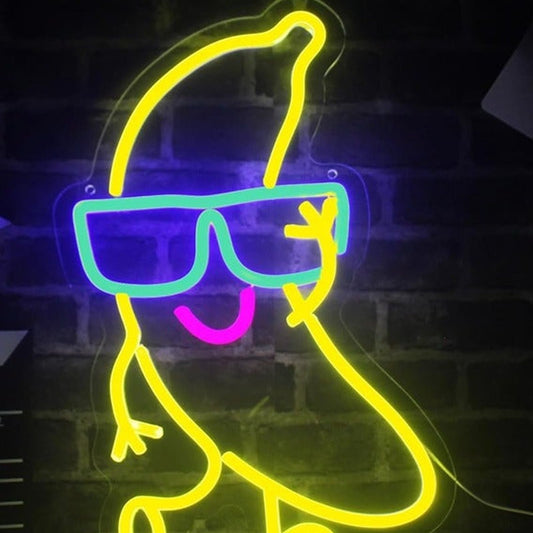 Fun Vivid Bright Yellow Cool Banana LED Night Light Room Wall Decor