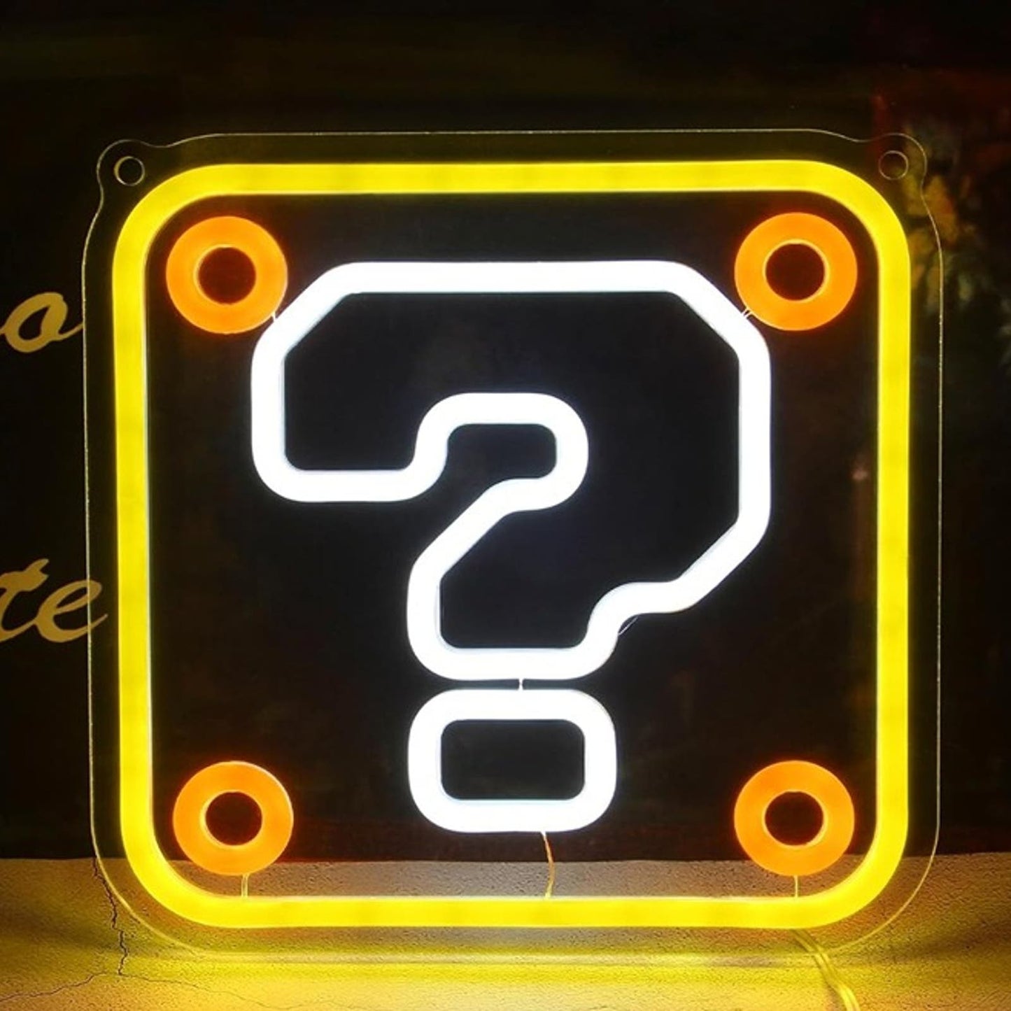 Fun Bright Question Block Super Mario LED Night Light Game Room Wall Decor
