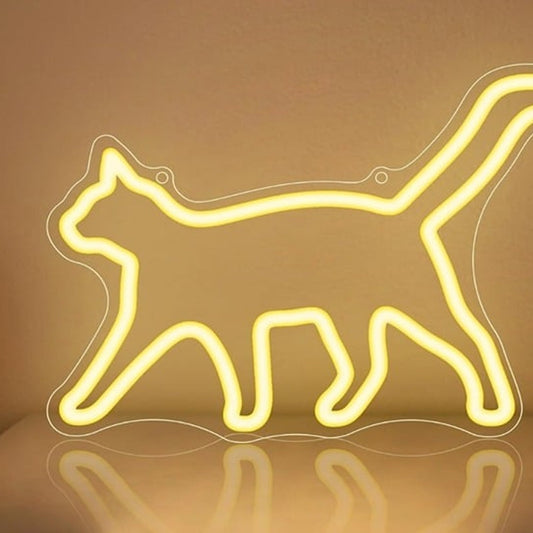 Lovely Warm Bright Walking Kitty Cat LED Night Light Room Wall Decoration