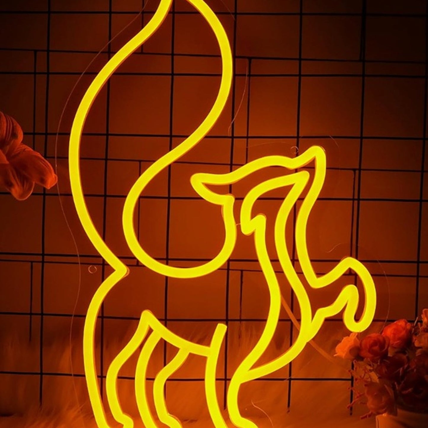 Lovely Warm Yellow Prancing Fox LED Night Light Room Wall Decoration