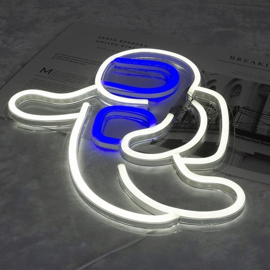 Fun Bright White & Blue Floating Space Astronaut LED Night Light Room Wall Decor