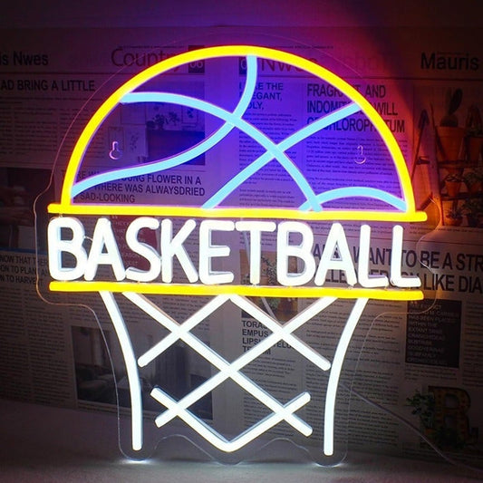 Vivid Bright Basketball & Net LED Night Light NBA Room Wall Decor