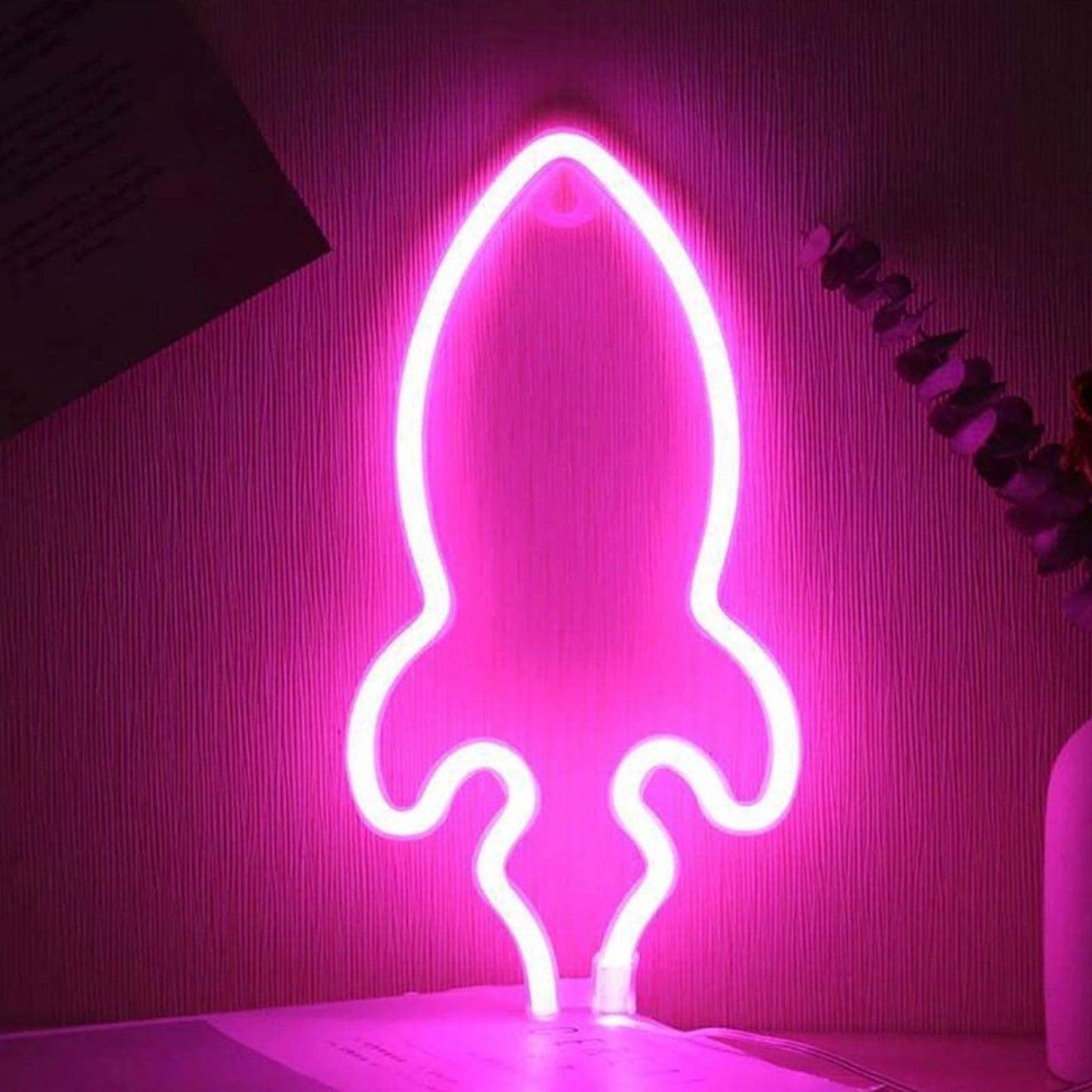 Cute Pink Rocket LED Light Decor