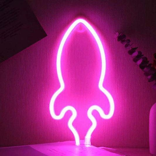 Cute Pink Rocket LED Light Decor