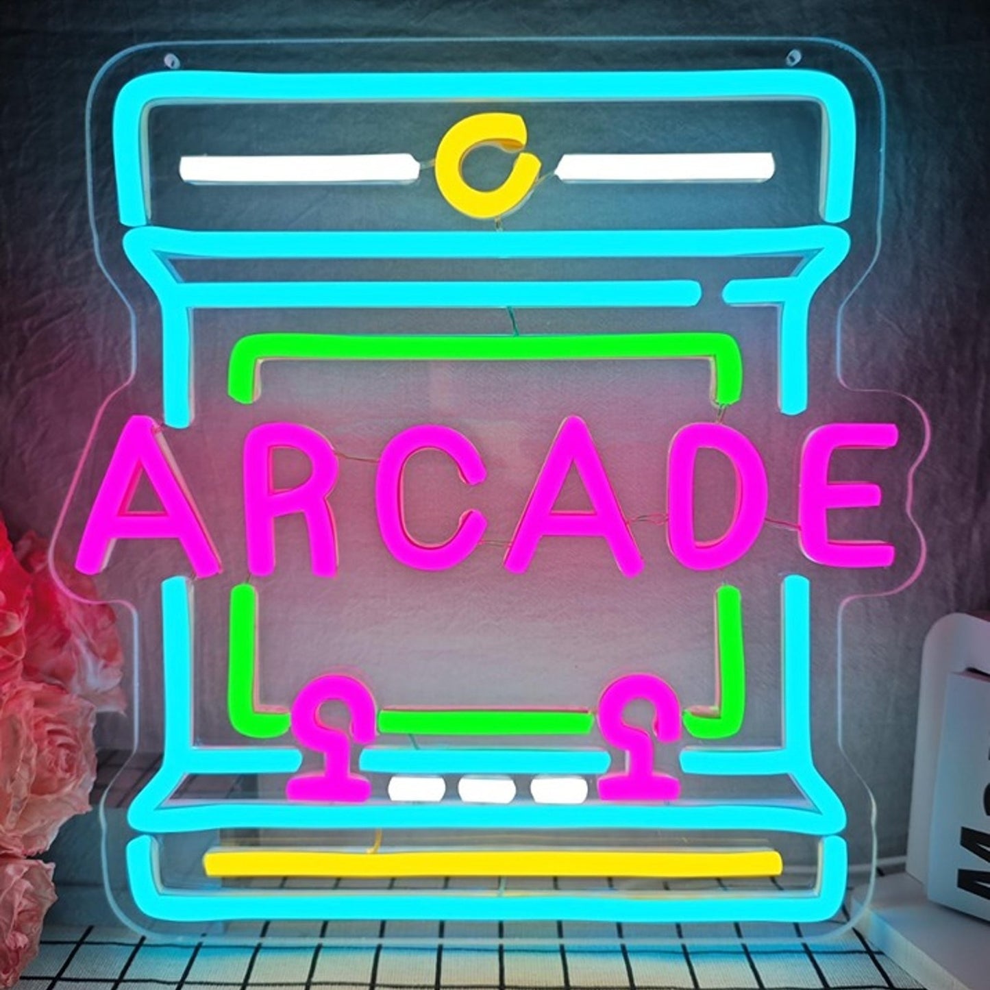 Fun Bright Colorful “Arcade” LED Night Light Game Room Wall Decoration