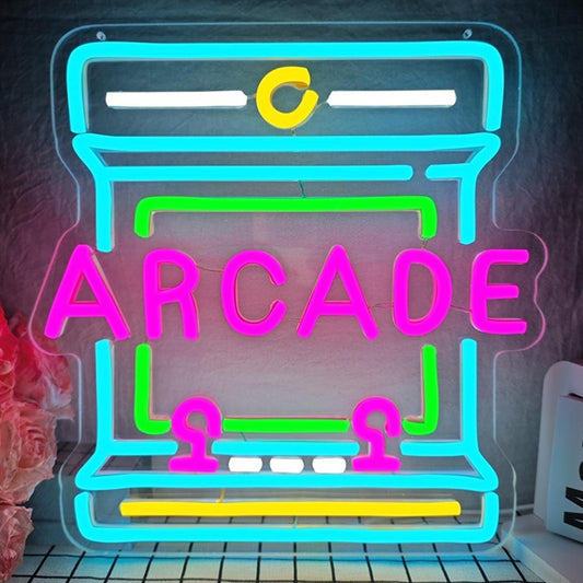Fun Bright Colorful “Arcade” LED Night Light Game Room Wall Decoration