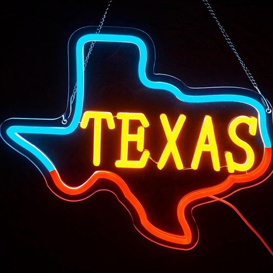 Vivid Bright Blue / / Red / Yellow Texas LED Night Light Room Wall Decoration