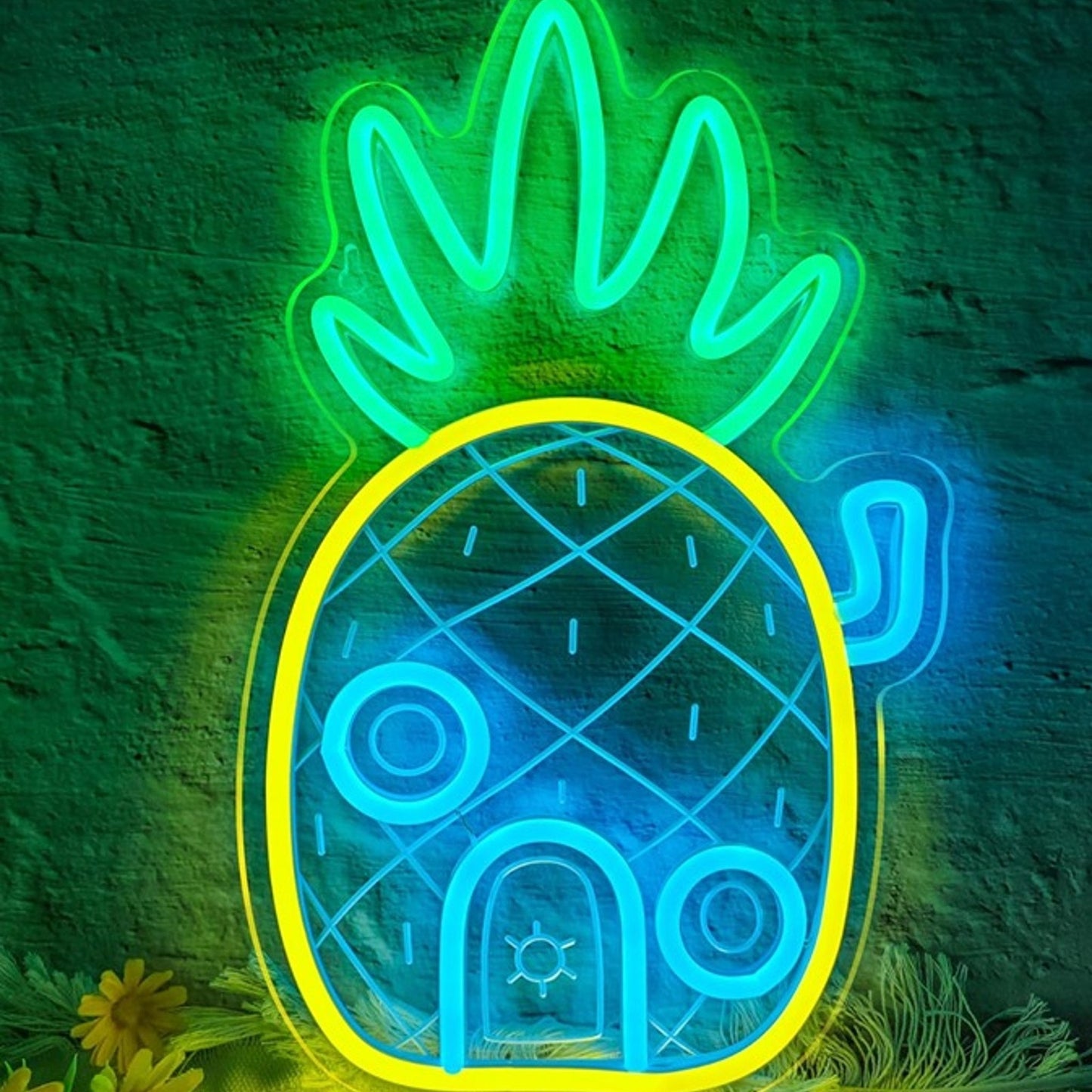Fun Bright Spongebob Squarepants Pineapple House LED Light Bikini Bottom Cartoon