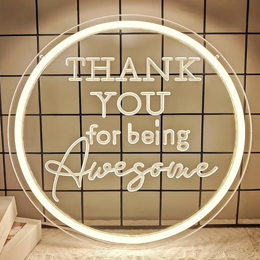 Lovely Bright White “Thank you for Being Awesome” Night Light Room Wall Decor