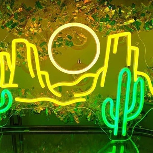 Vivid Bright Arizona / Las Vegas Desert Cactus Sun LED Night Light Decor