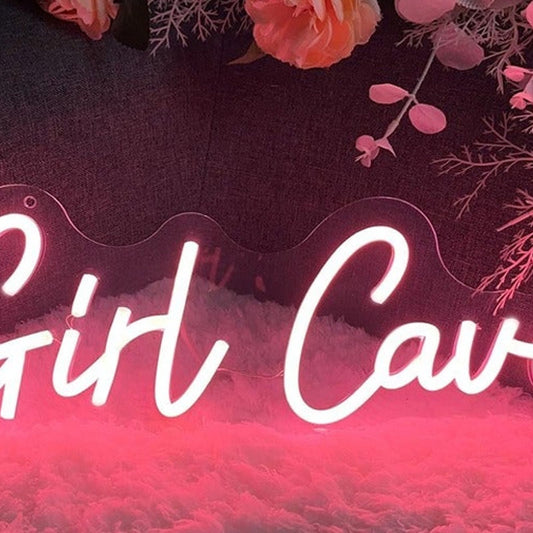Lovely Bright Pink “Girl Cave LED Night Light Room Wall Decoration