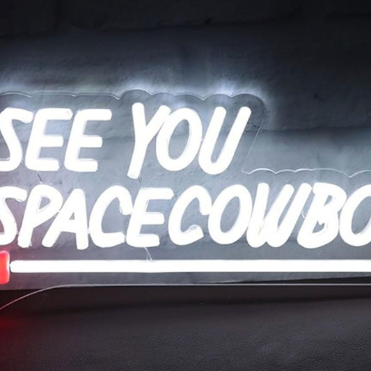 Fun Bright White “See You Space Cowboy” LED Nigh Light Room Wall Decoration