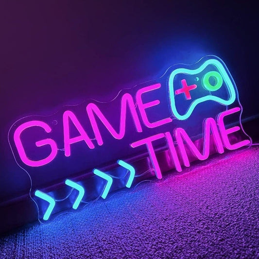 Fun Vivid Bright Pink / Blue Game Time Controller LED Night Light Room Wall Deco