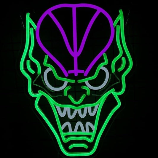 Fun Bright Green Goblin Spiderman Villain LED Night Light Marvel Room Wall Decor