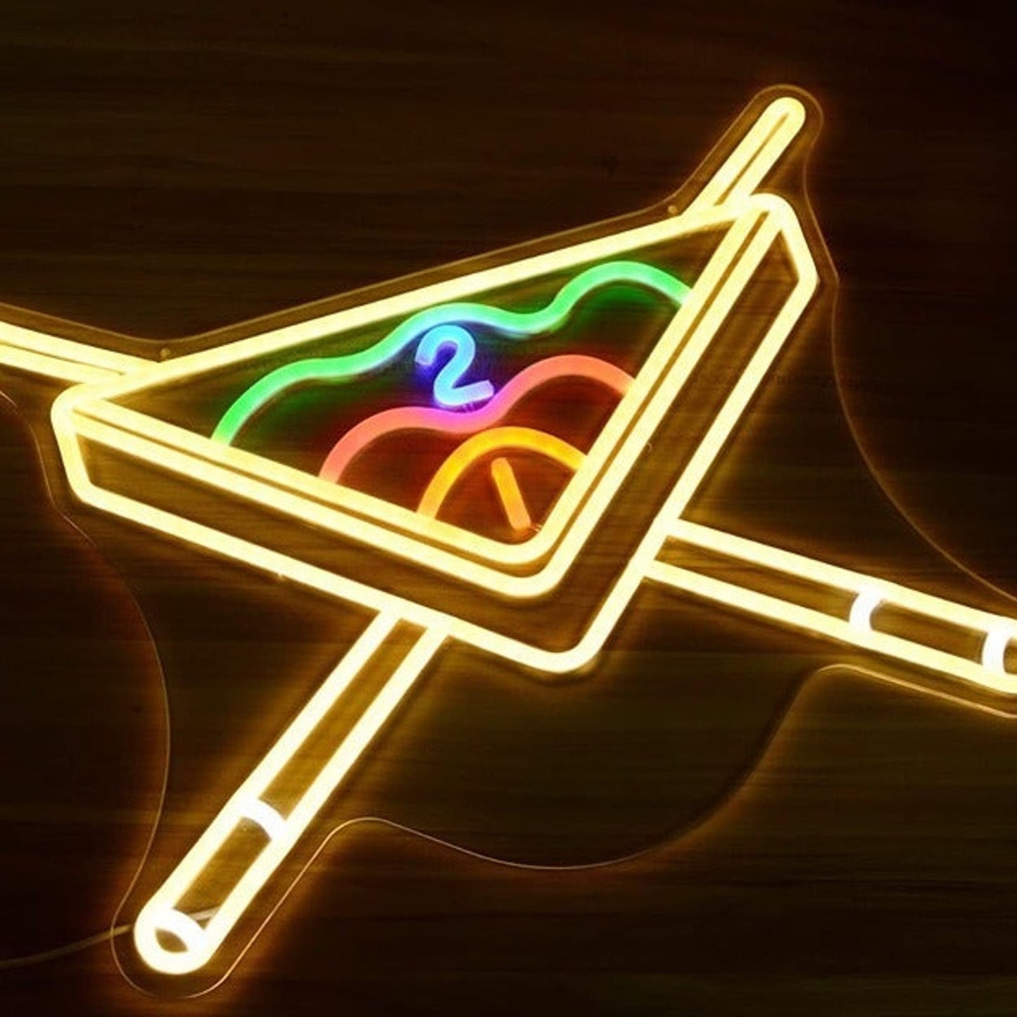 Fun Vivid Bright Pool Ball, Stick & Triangle Billiards LED Light Game Room Decor