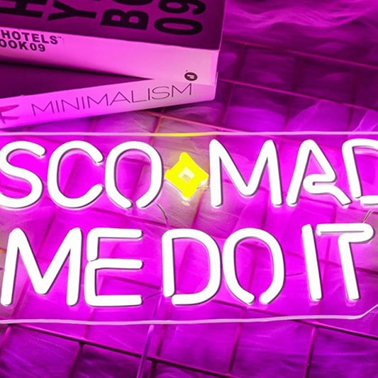 Fun Bright Pink “Disco Made Me Do It” LED Night Light Party Decoration