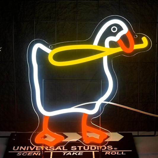 Fun Bright Duck Goose with a Baseball Bat LED Night Light Room Wall Decoration