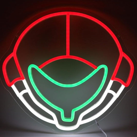 Fun Bright Red Metroid Samus Helmet LED Night Light Video Game Room Wall Decor