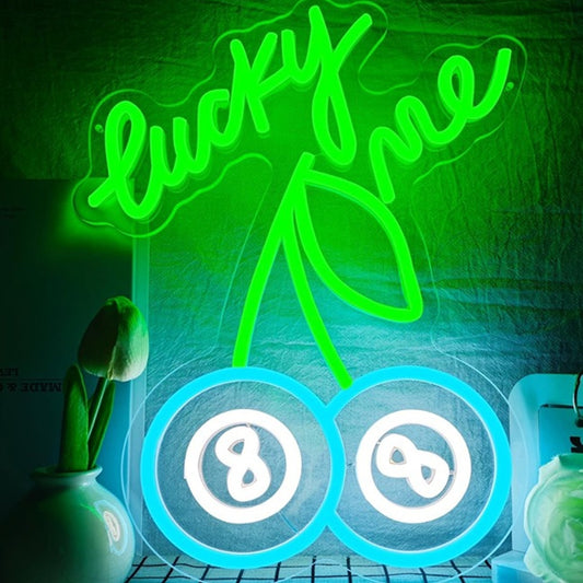 Fun Bright Cherry 8 Balls “Lucky Me” LED Night Light Room Wall Decoration