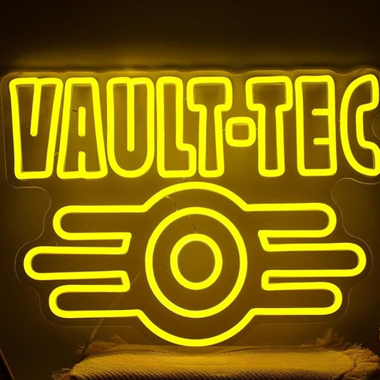Fun Bright Yellow “Vault-Tec” LED Night Light Fallout Bethesda Game Studio Wall