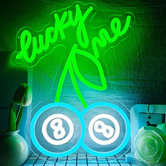 Fun Bright “Lucky Me” 8 Ball Cherries LED Night Light Room Wall Decoration