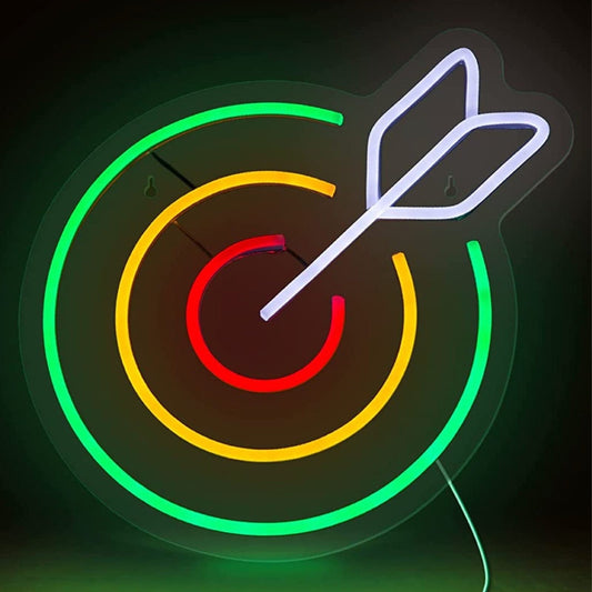 Fun Bright Dart Board LED Night Light Game Room Wall Decoration
