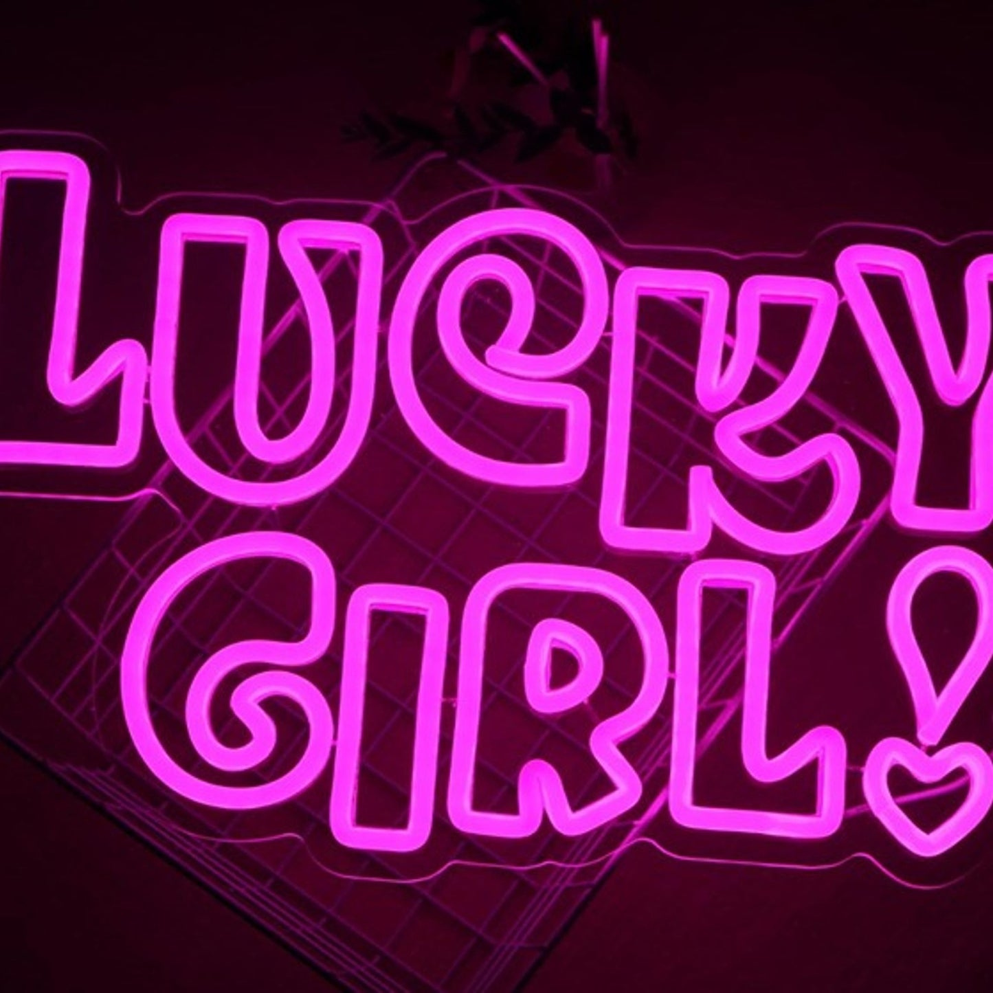 Fun Bright Pink “Lucky Girl!” LED Night Light Room Wall Decoration