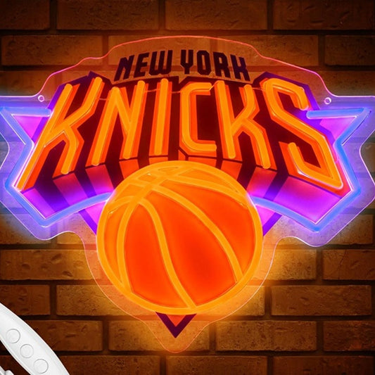 Bright Colorful New York Knicks Basketball LED Light NBA Sport Room Wall Decor