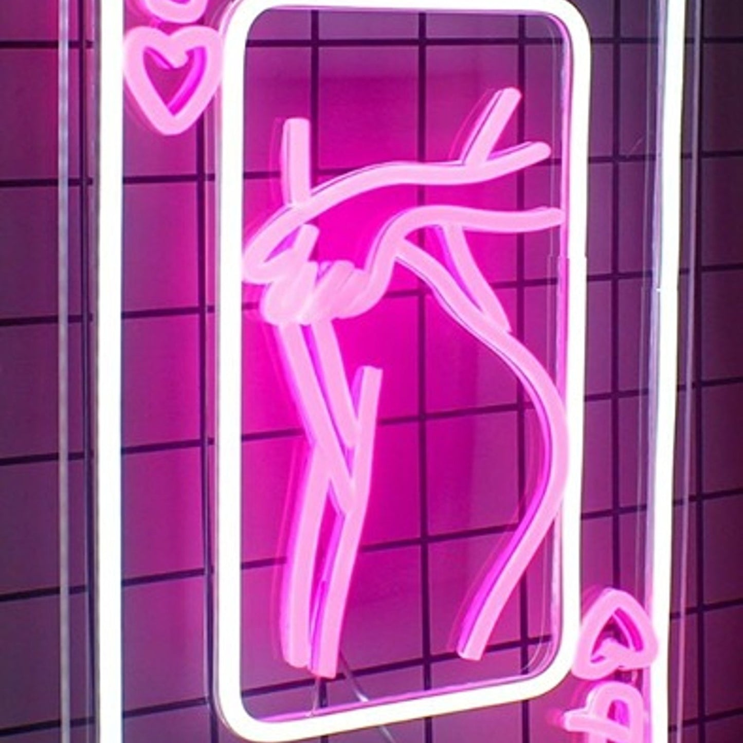 Fun Bright Pink Queen Playing Card Woman Heart LED Night Light Decor