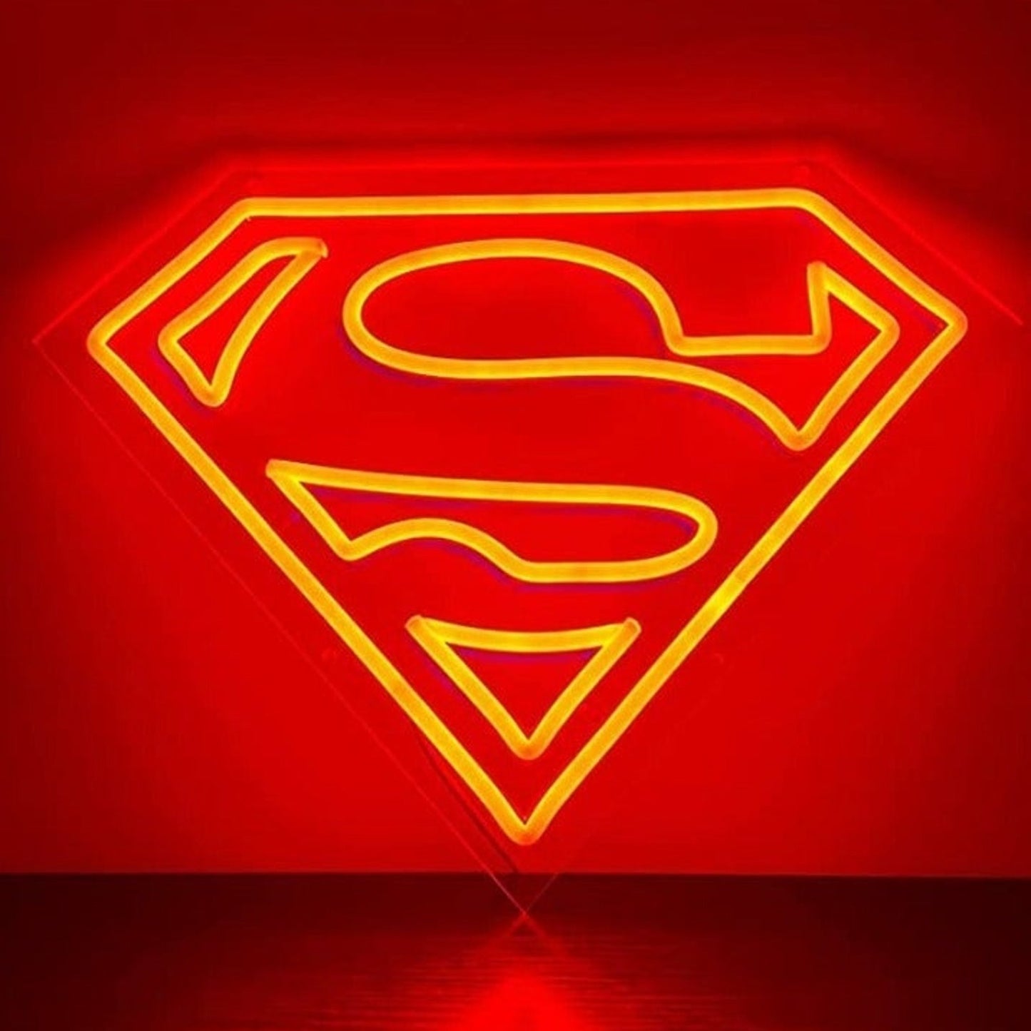 Bright Red Super Man LED Night Light Super Hero Wall Decoration
