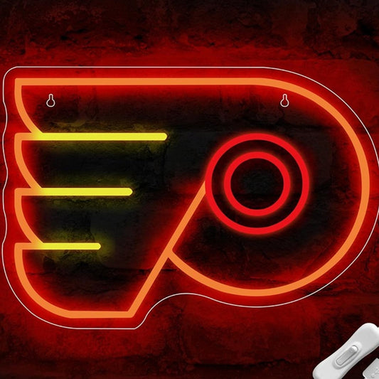 Bright Orange Philadelphia Flyers Ice Hockey Team LED Light Sport Wall Decor