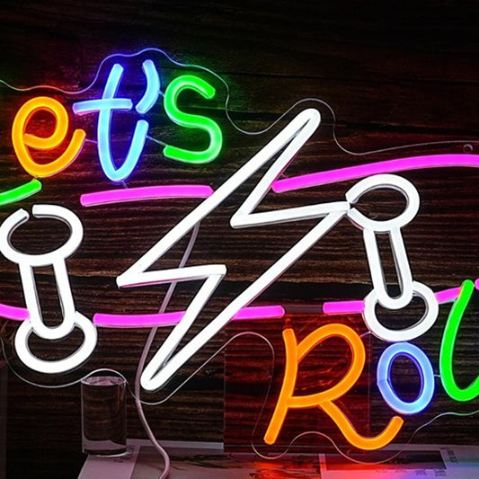 Fun Bright Colorful “Let’s Ride” Skateboard LED Night Light Room Wall Decoration