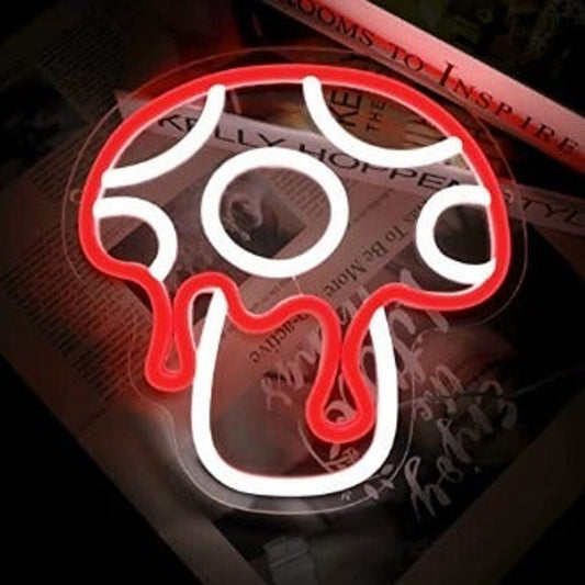 Lovely Cute Bright Red Melting Mushroom LED Night Light Room Wall Decoration