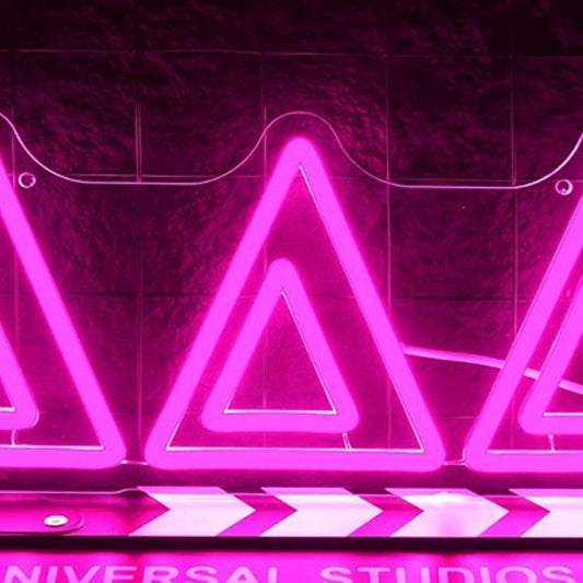 Lovely Bright Pink Trim Delta LED Night Light Room Wall Decoration