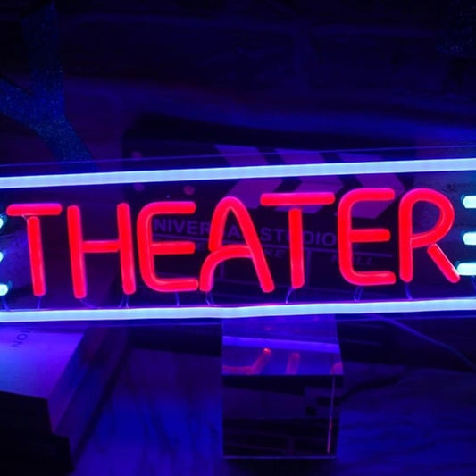 Vivid Bright Blue/Red Theater LED Night Light Movie Room Cinema Wall Decor