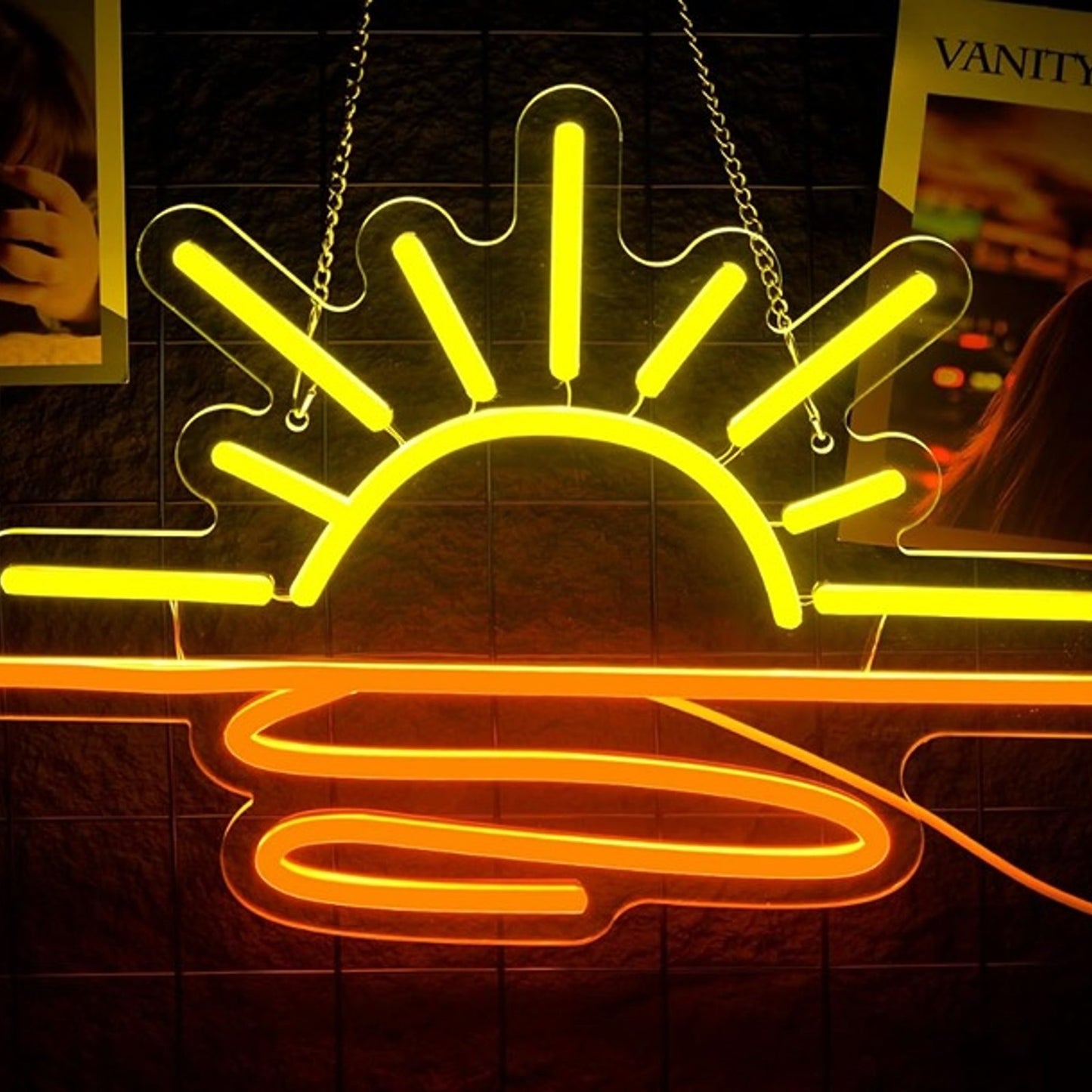 Lovely Warm Bright Sunrise LED Night Light Room Wall Decoration