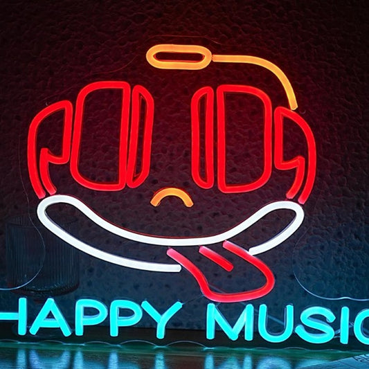Fun Bright Colorful “Happy Music” LED Night Light Rom Wall Decoration
