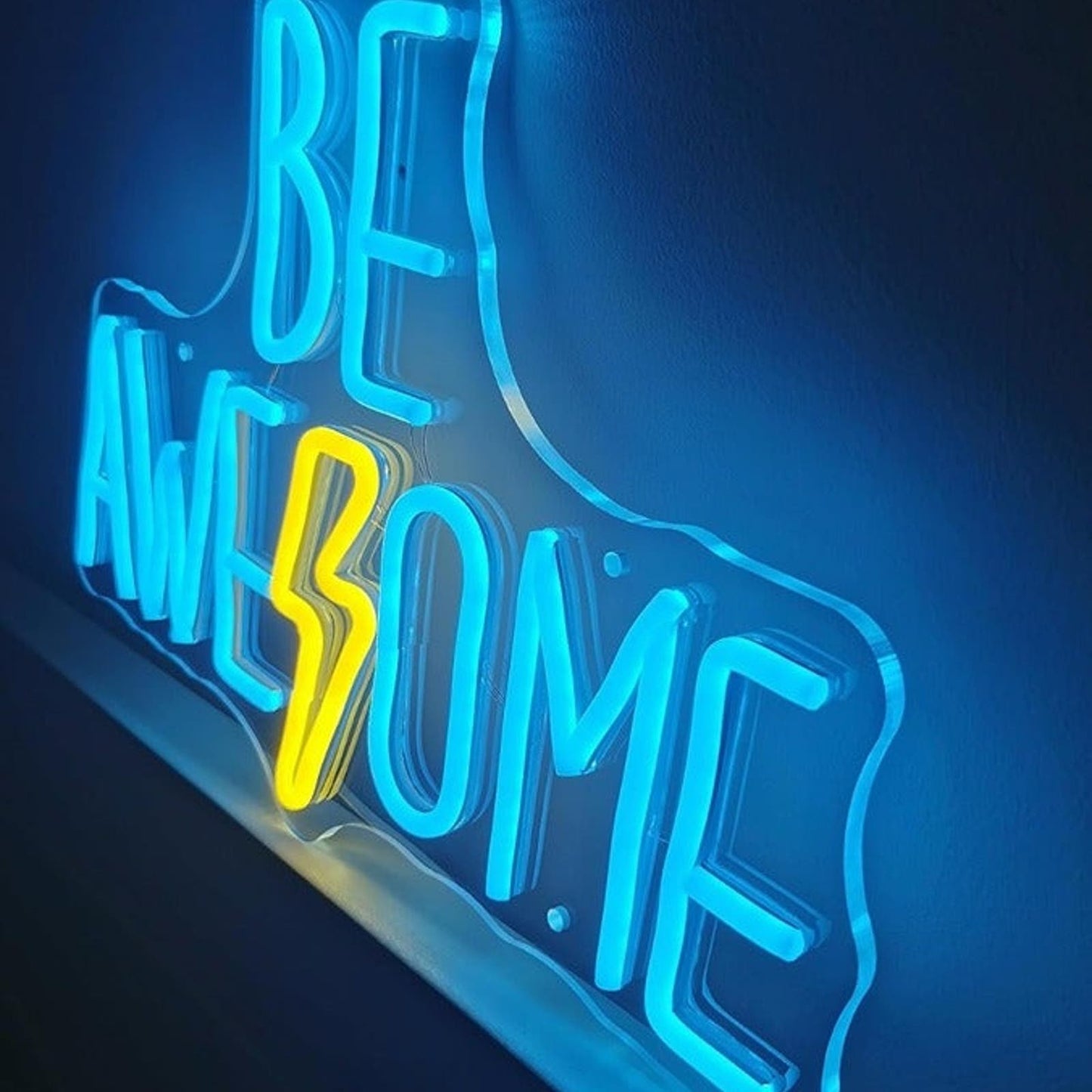 Cool Vivid Bright “Be Awesome” LED Night Light Room Wall Decoration