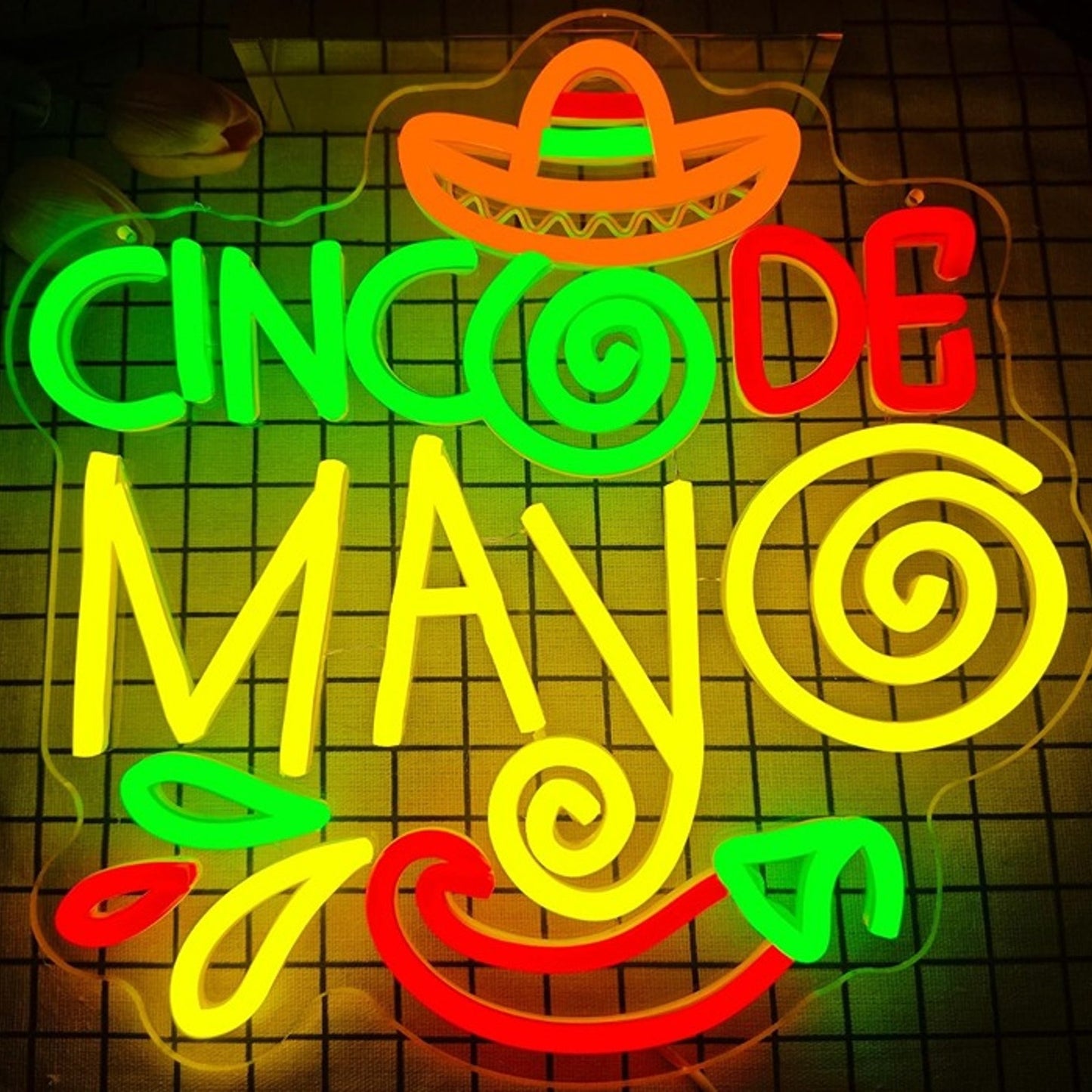 Vivid Bright Colorful “Cinco De Mayo” LED Night Light Room Wall Decoration