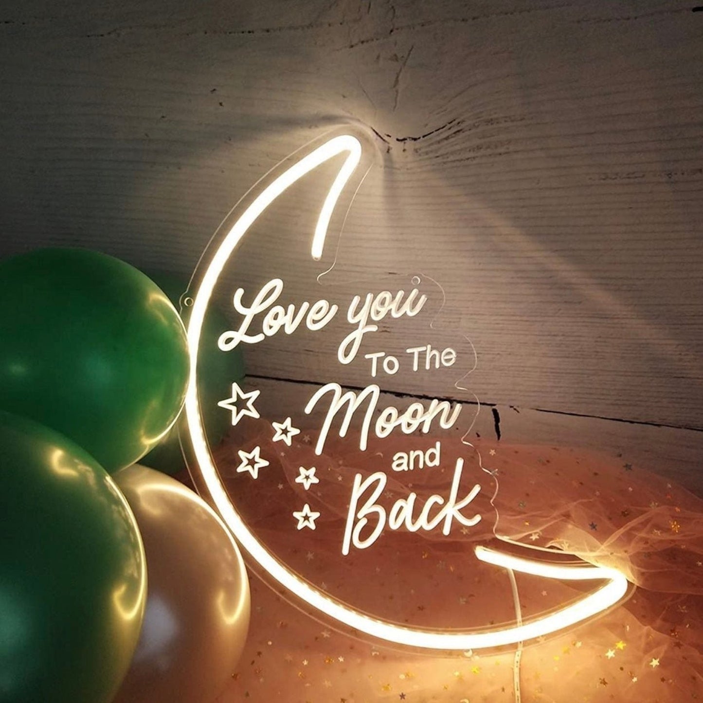 Adorable Love You to the Moon & Back LED Light Sign Wall Decoration