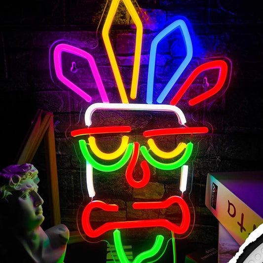 Fun Bright Colorful Aku Aku Tiki Mask LED Light Crash Bandicoot Video Game Decor