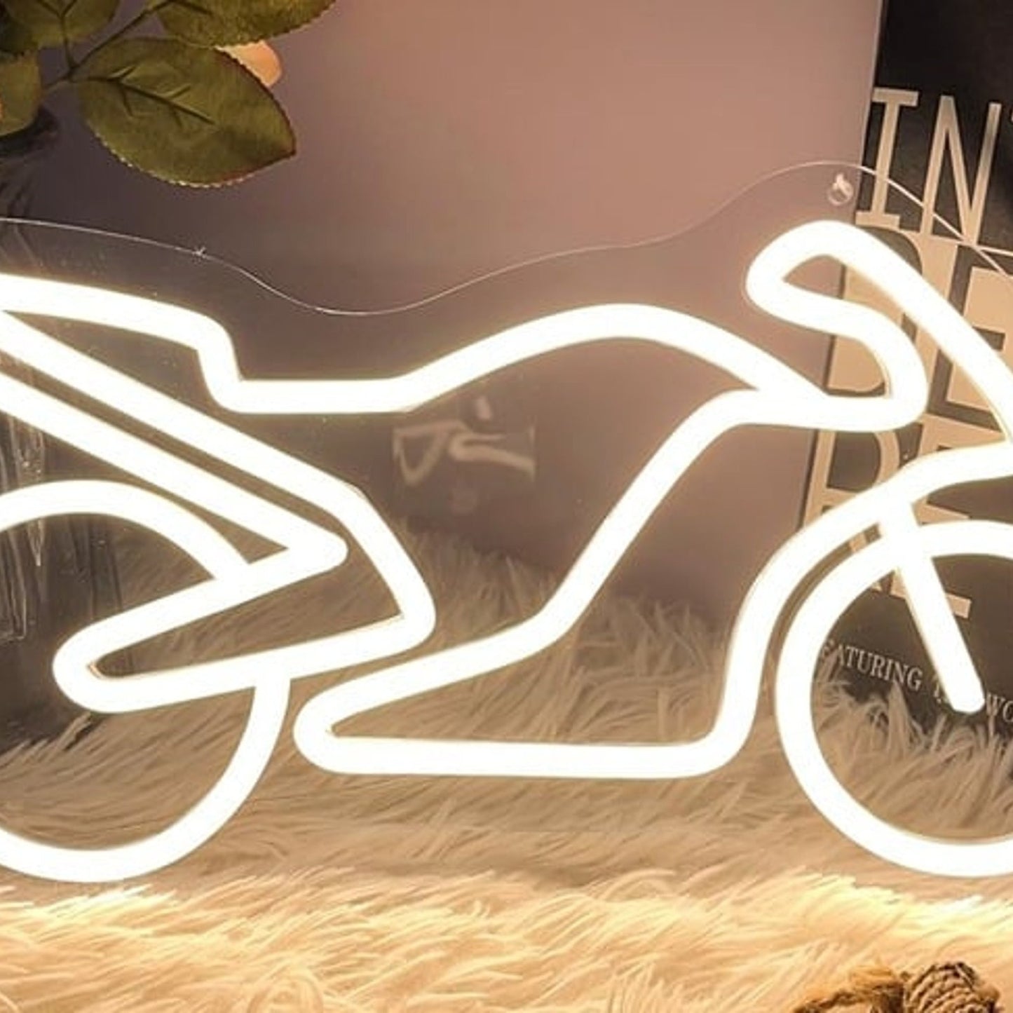 Cool Bright Warm Motorcycle LED Night Light Room Wall Decor