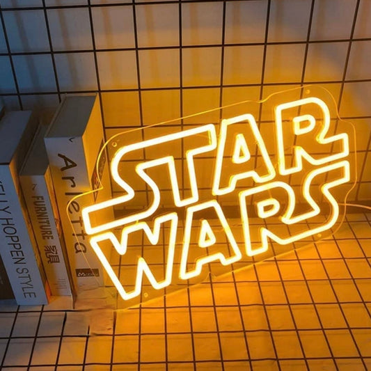 Large Warm Light Star Wars LED Light Sign Wall Decoration