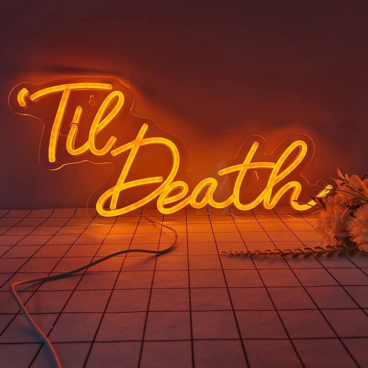 Romantic Warm “Til’ Death” LED Love Light Engagement Wedding Decor