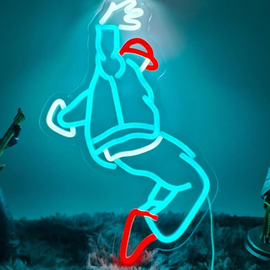 Fun Bright Blue Dancing Man LED Night Light Room Wall Decoration